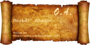 Oszkó Aladin névjegykártya